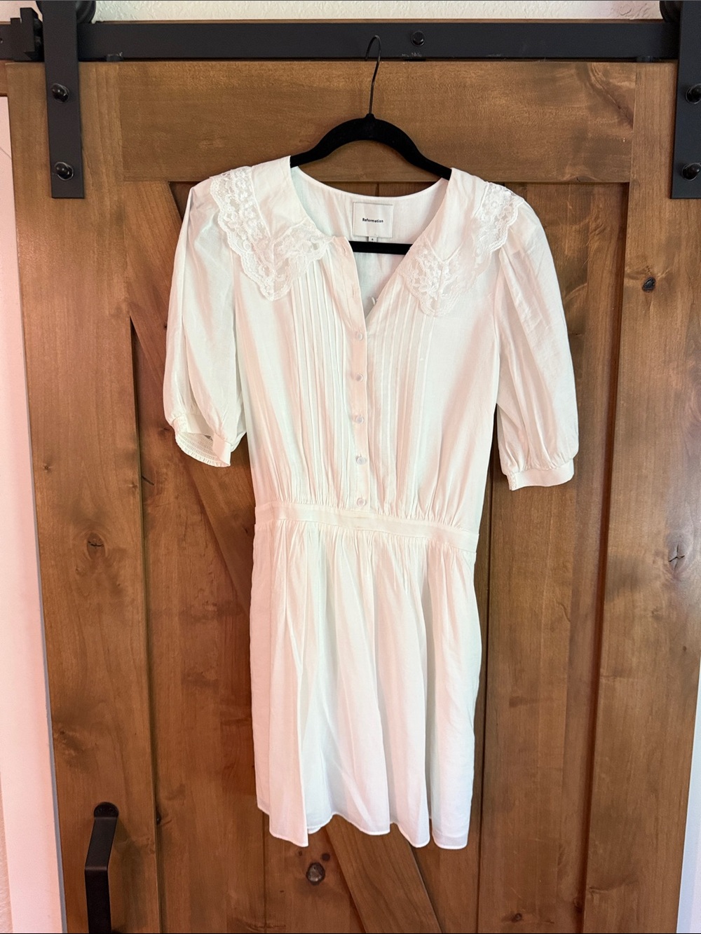 Reformation Dress Lace Collar Mini Dress in ivory Size 6